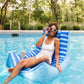 Big Joe Captain'S Float No Inflation Needed Pool Lounger, Ripple Blue Double Sided Mesh, Quick Draining Fabric, 3 Feet