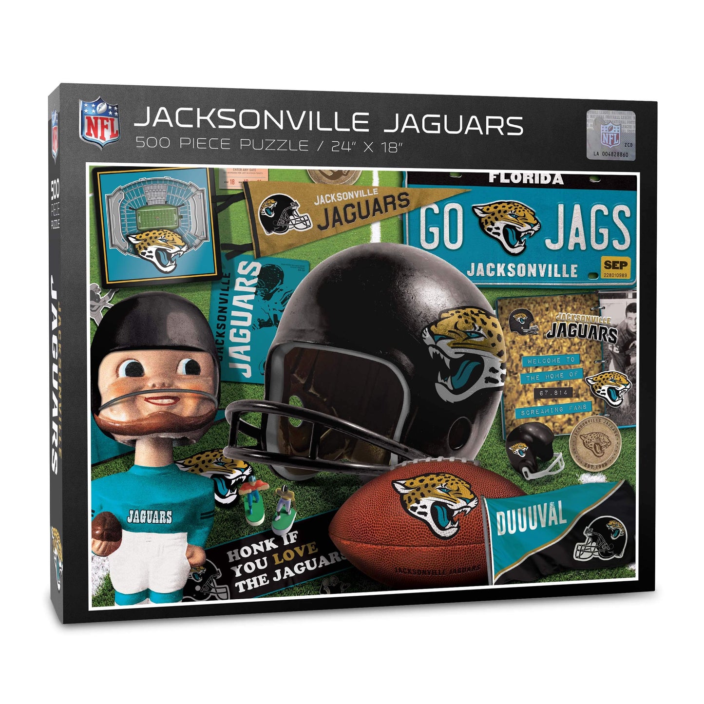 YouTheFan NFL Jacksonville Jaguars Puzzle - 500 Pieces, Cardboard, Team Colors, Model 0951353, One Size