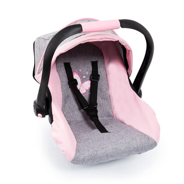 Bayer Design 67933Aa Toy, Car Seat Easy Go For Neo Vario Pram With Cover, Doll Accessories, Pink, Grey With Butterfly,Grey/Pink,