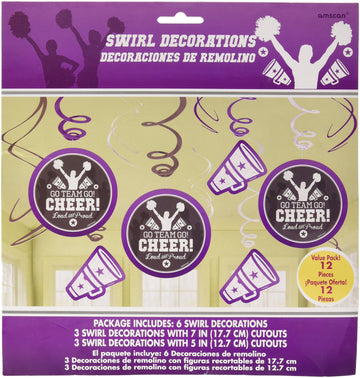 Amscan 671576 Spirit Squad Collection, Swirl Party Decorations 7 12ct