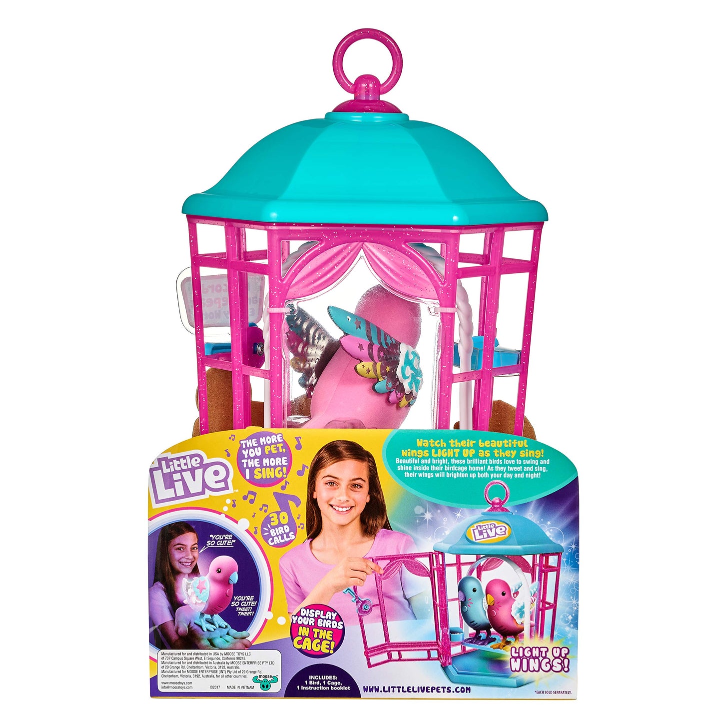 Little Live Pets Bird With Cage - Rainbow Glow - Styles May Vary