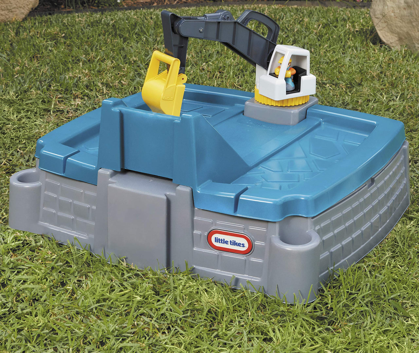 Little Tikes Dirt Diggers Excavator Sandbox, 28.5"L x 51"W x 25"H, Plastic, Multicolor, Model 657085M, Includes Lid & Play Sand Accessories