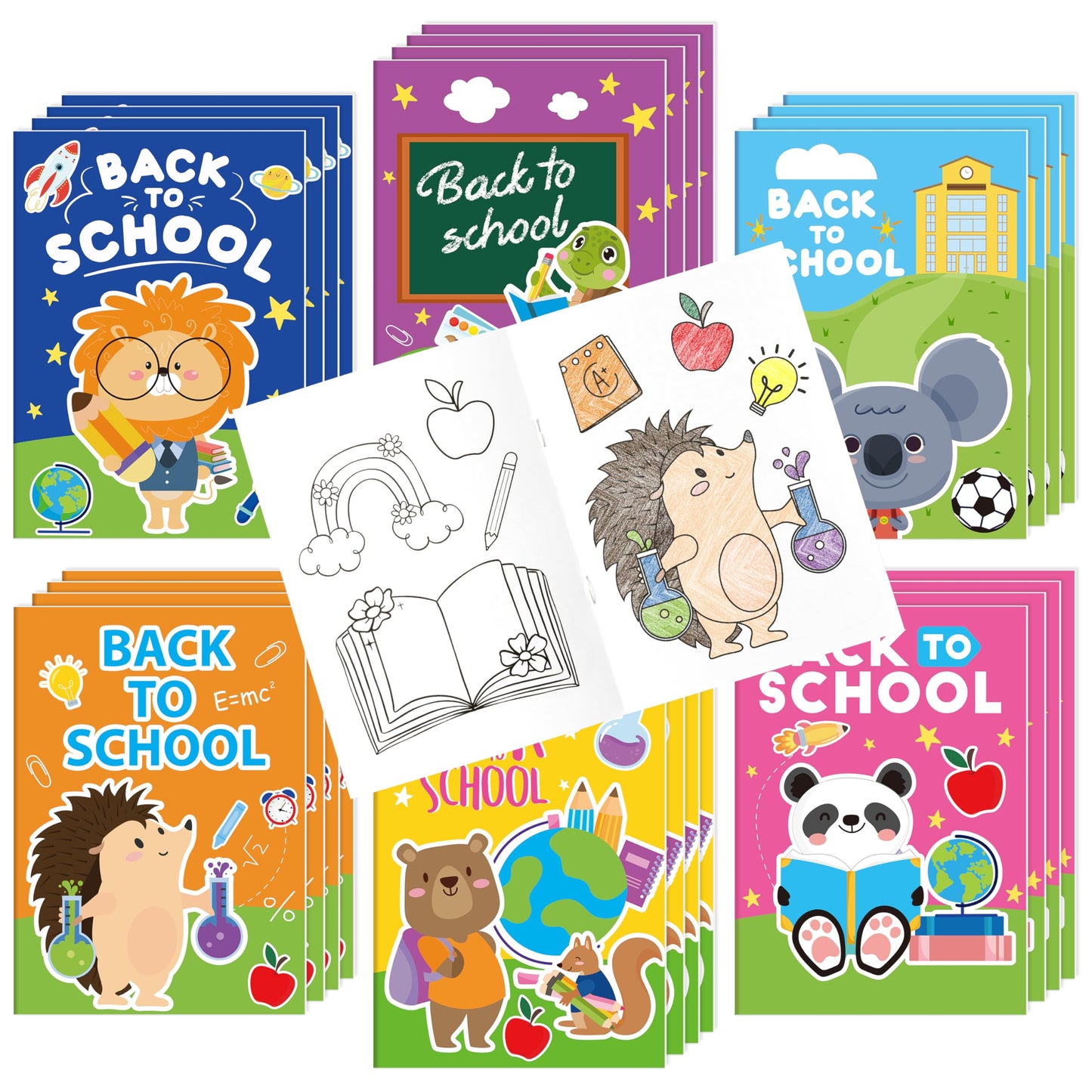 Back to School Coloring Books for Kids - 24Pcs Bulk First Day of School Mini Coloring Booklet Cartoon DIY Art Drawing Book for T