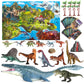 Oriate Dinosaur Toys Playset with Large Mat, 45 Pieces, Realistic Mosasaurus, T-Rex, Spinosaurus, Plastic, Great Gifts for Kids 3-7