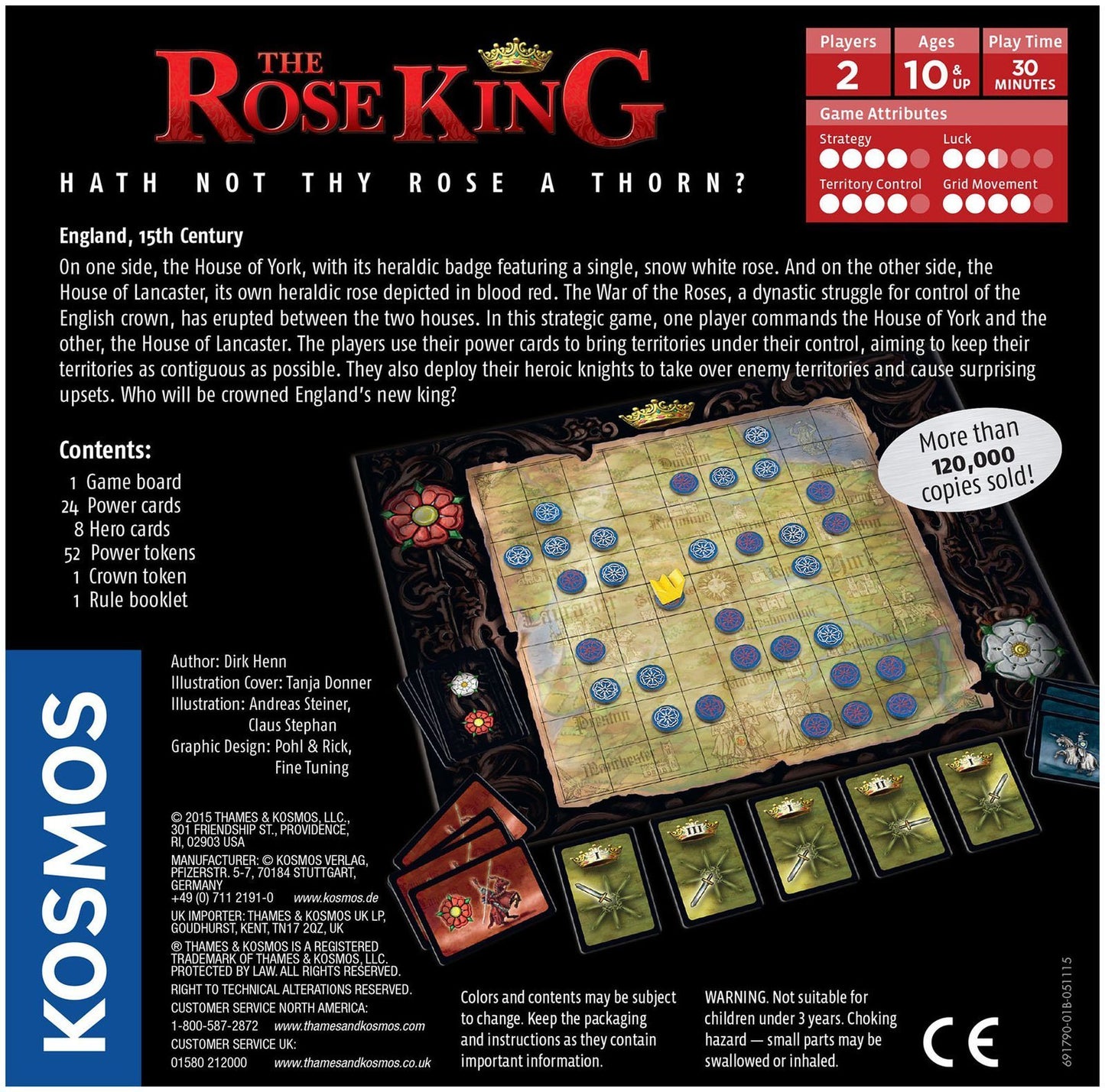 The Rose King Board Game | Classic 2 Player Kosmos Game | Award Winning Designer Dirk Henn