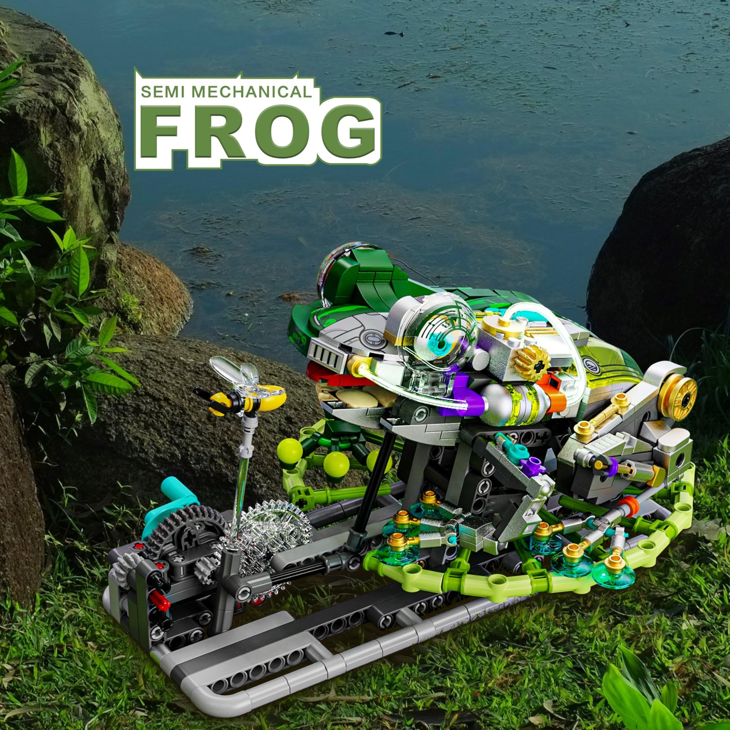 DAFDAG Mechanical Frog Toy Building Set, 898PCS, STEM Gift for Adults, Home/Office Decoration, Acrylonitrile Butadiene Styrene Material