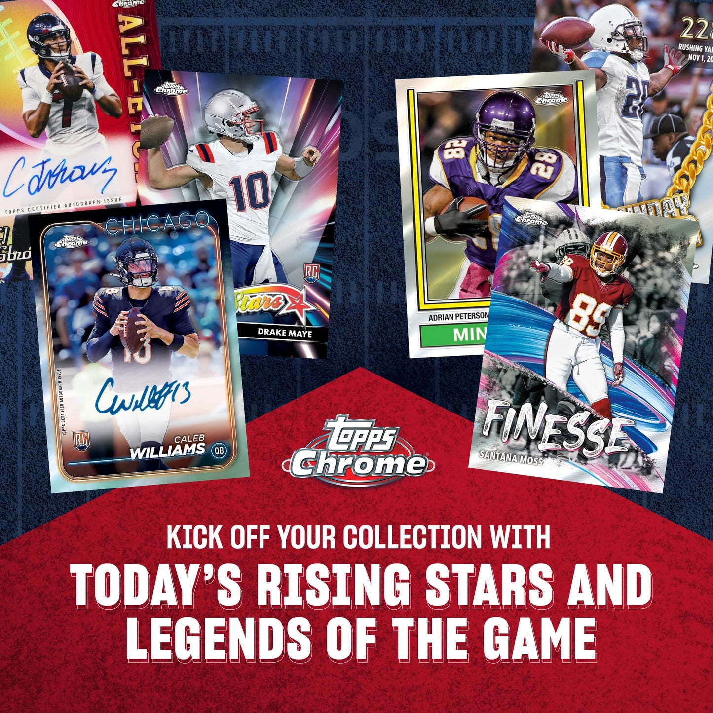 2024 Topps Chrome Football Cards Factory Sealed Value Box