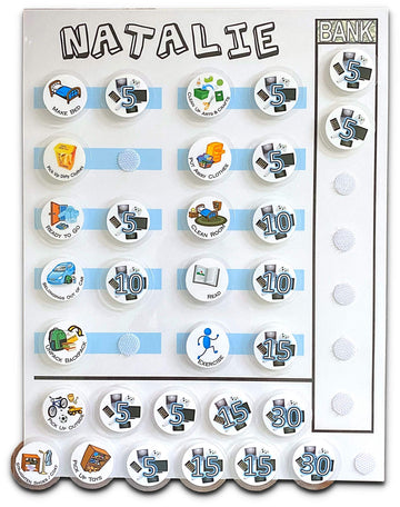 Chore Chart With Screen Time Tracker Shipped, Earn Screen Time For Chore Completion. Order With Movable Or Dry Erase Chores