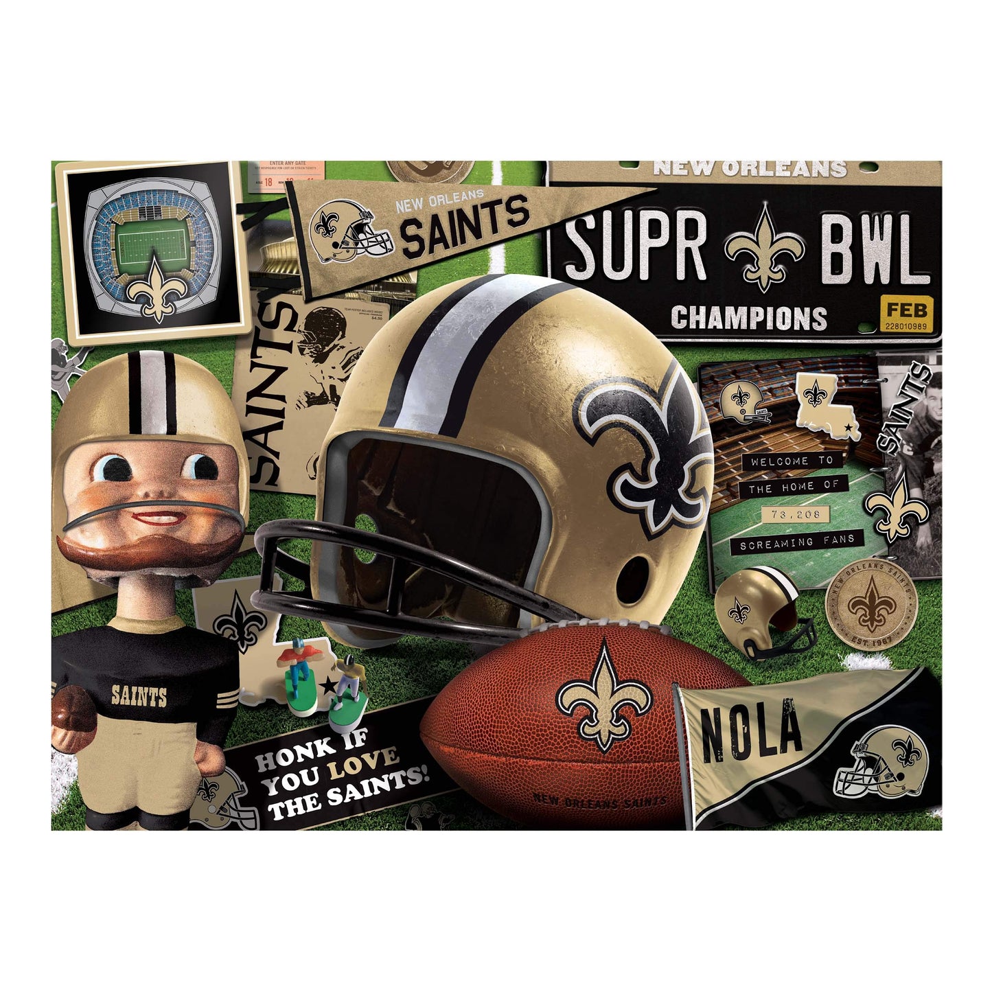 YouTheFan NFL New Orleans Saints Puzzle - 500 Pieces, Cardboard, Team Colors, Model 0951421