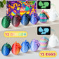 Impossmaker 12PCS 3D Printed Easter Dragon Eggs with 3D Printed Dragon Inside, Micro Easter Basket Stuffers Mini Dragon Egg Set
