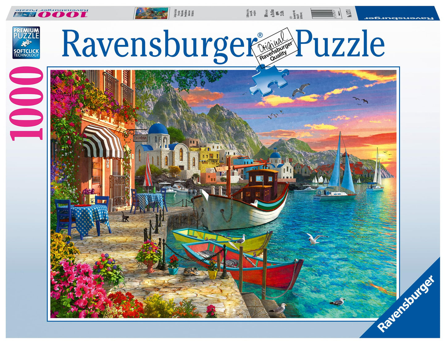 Ravensburger Grandiose Greece Jigsaw Puzzle | 1000 Piece Delight for mature-themeds | Unique & Perfectly Fitting Pieces | Softclick Technology | Anti-Glare & enhanced Quality