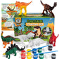 Stem.Org Dinosaur Painting Kit For Kids With Dino Trivia-Dinosaur Crafts For Kids Ages 3-5 + W/ 2T-Rex Dinosaur Set - Screen Free, Educational Dinosaur Gifts For Boys, Dino Art Projects For Kids 4-6