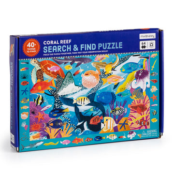 Mudpuppy Coral Reef - 64 Piece Search & Find Puzzle Featuring Diverse Marine Animals And Over 40 Hidden Images To Find For Ages