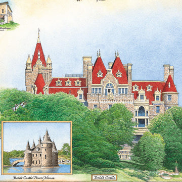 1000 Islands Map Cardboard Jigsaw Puzzle - 1000 Pieces, Hand-Illustrated - Educational, Family Activity, Ages 8+, Includes Poster - 25.4 X 19.8