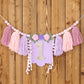 HODIHIWI Handmade Wildflower 1st Birthday High Chair Banner Purple Pink Flower Theme Party Decoration For Girls Wall Hangings De