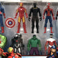 Hasbro Marvel Avengers Action Figures Set - 8 Piece Plastic Collection, Includes Iron Man, Hulk, Captain America & More, Black
