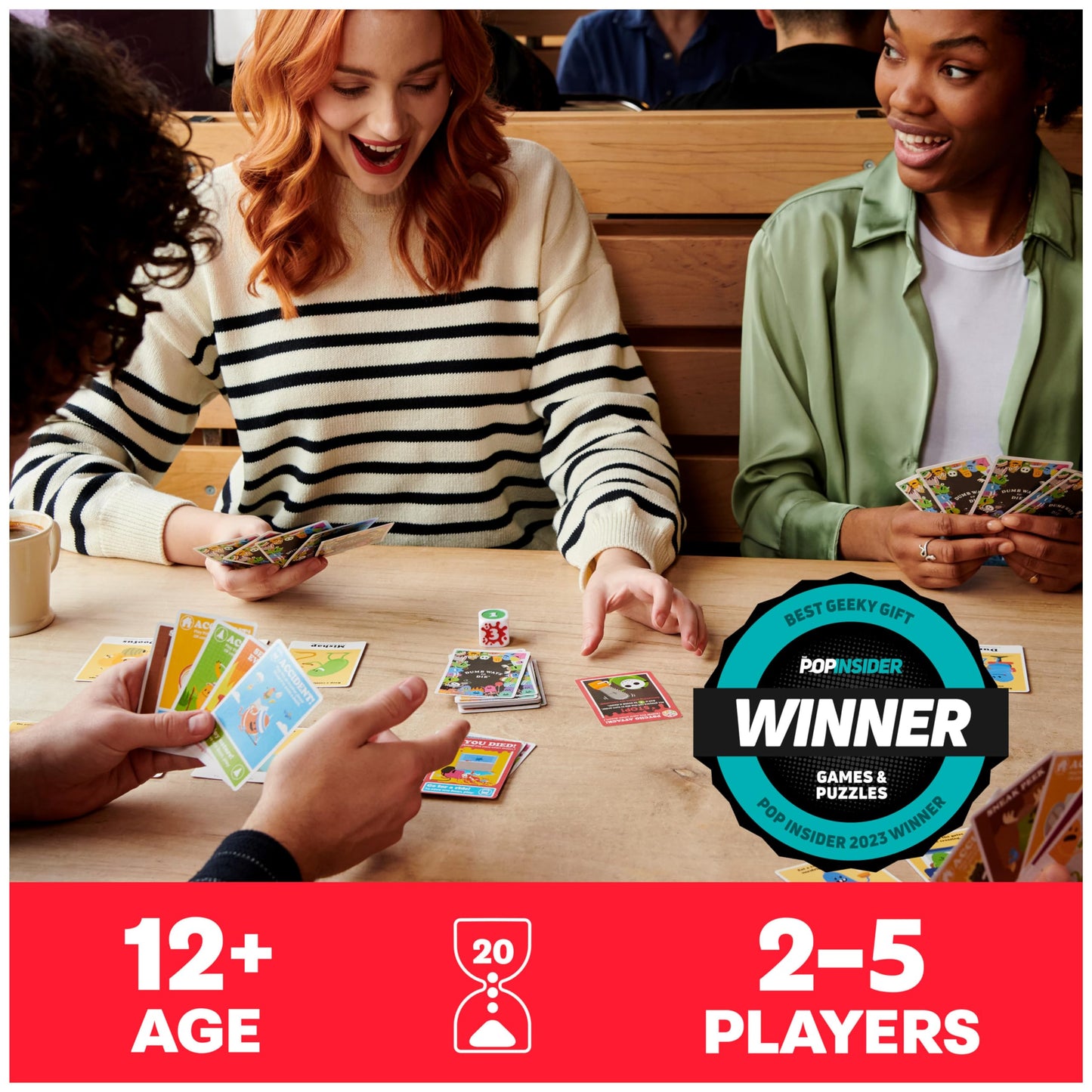 Spin Master Games Dumb Ways to Die Card Game, Survival Strategy for 2-5 Players, Ages 12+, Multicolor, Model 6066886-1086756