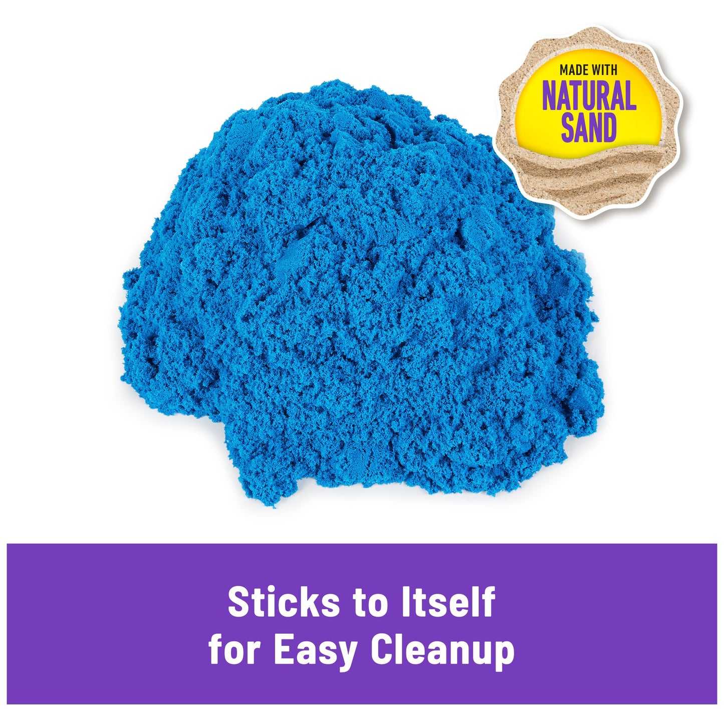 Kinetic Sand, 2.5lbs Blue Play Sand, Moldable Sensory Toys for Kids, Resealable Bag, Ages 3+