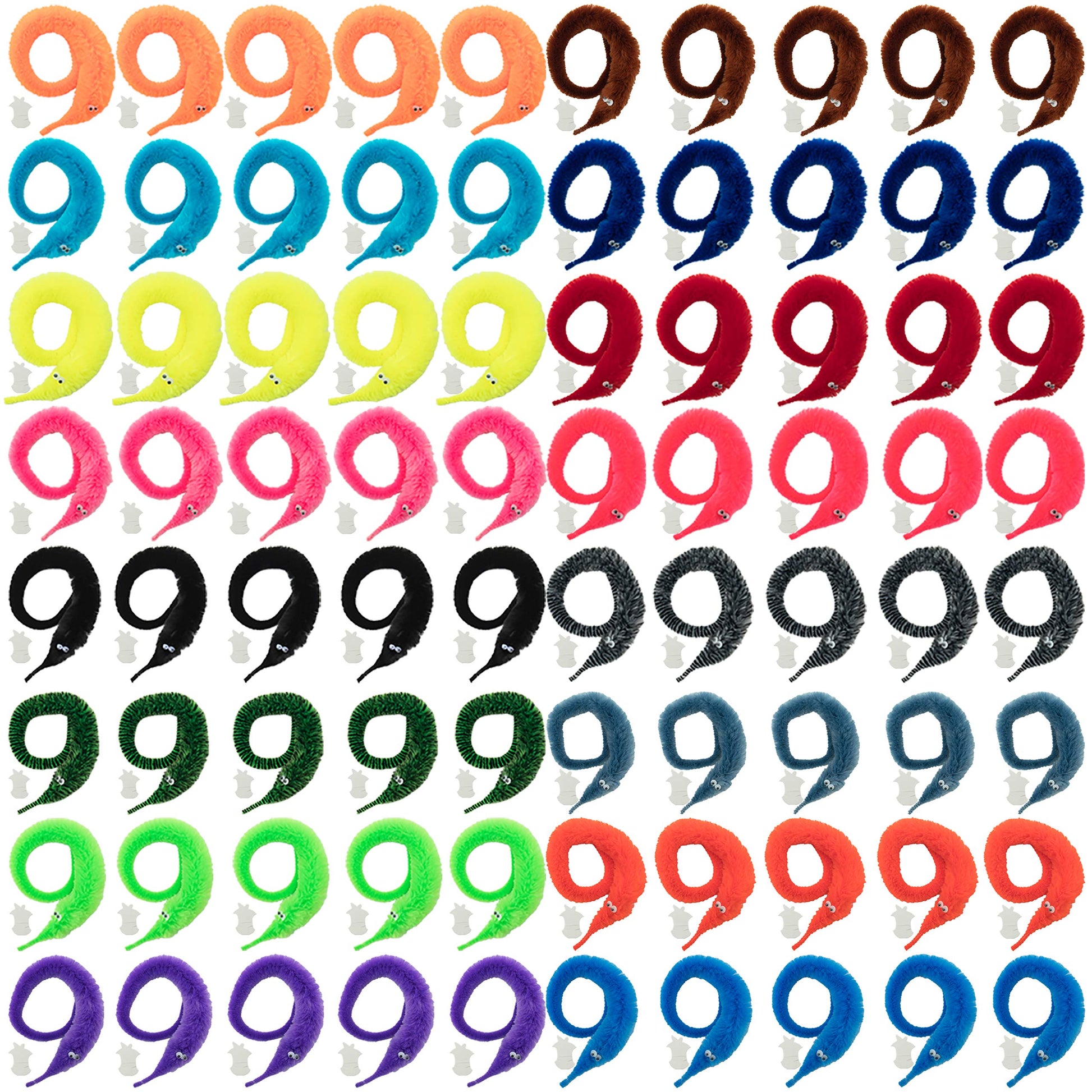 Onest 80 Pieces Magic Worm Toys Wiggly Twisty Fuzzy Worm Toys Carnival Party Favors,16 Colors