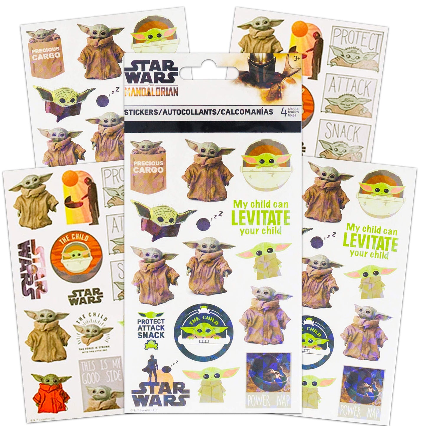 Mandalorian Bop Bag for Kids - Star Wars Toy Bundle with Baby Yoda Punching Bag for Outdoor Play, Plus Stickers and More | Manda