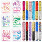 Hanaive 24 Pack Valentines Day Mermaid Sequin Slap Bracelets for Kids with 24 Mermaid Cards Reversible Sequins Slap Bracelets Wr