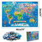 Motyawn 200 Pieces World Map Puzzle For Kids & Adults, World Map Jigsaw Puzzle Floor Puzzles Toddler Geography Educational Toys
