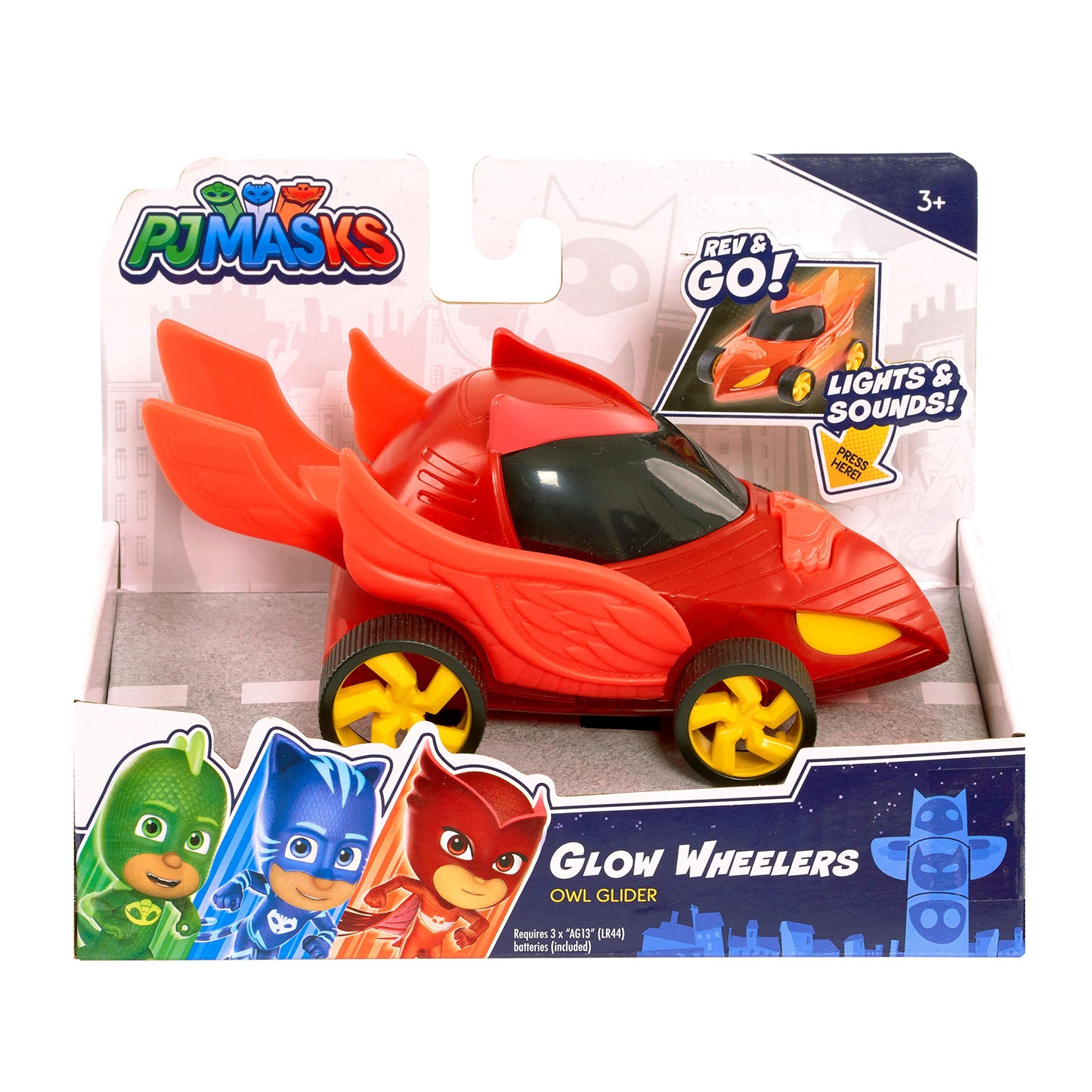 PJ Masks Glow Wheelers Owl Glider, Kids Toys for Ages 3 Up by Just Play