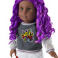 American Girl Truly Me 18-Inch Doll #91 With Gray Eyes, Purple Hair, And Very Deep Skin In Graffiti Outfit, For Ages 6+
