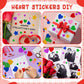 300 PCS Valentines Stickers, Foam Heart Stickers, Glitter Valentine Decor, Self-Adhesive Star Heart Stickers for Kids in Purple