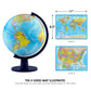 Waypoint Geographic Scout+ With Map, World Globe For Kids, Decorative Classroom Globe With Stand, More Than 4000 Places, 12” Interactive Globe, Bonus Map Included, Blue