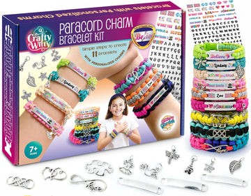 Paracord Bracelet Making Kit with Charms - Art & Craft Gift for Girls Age 8 9 10 11 12 & Teens 13 14 year old. Make Your Own Fri
