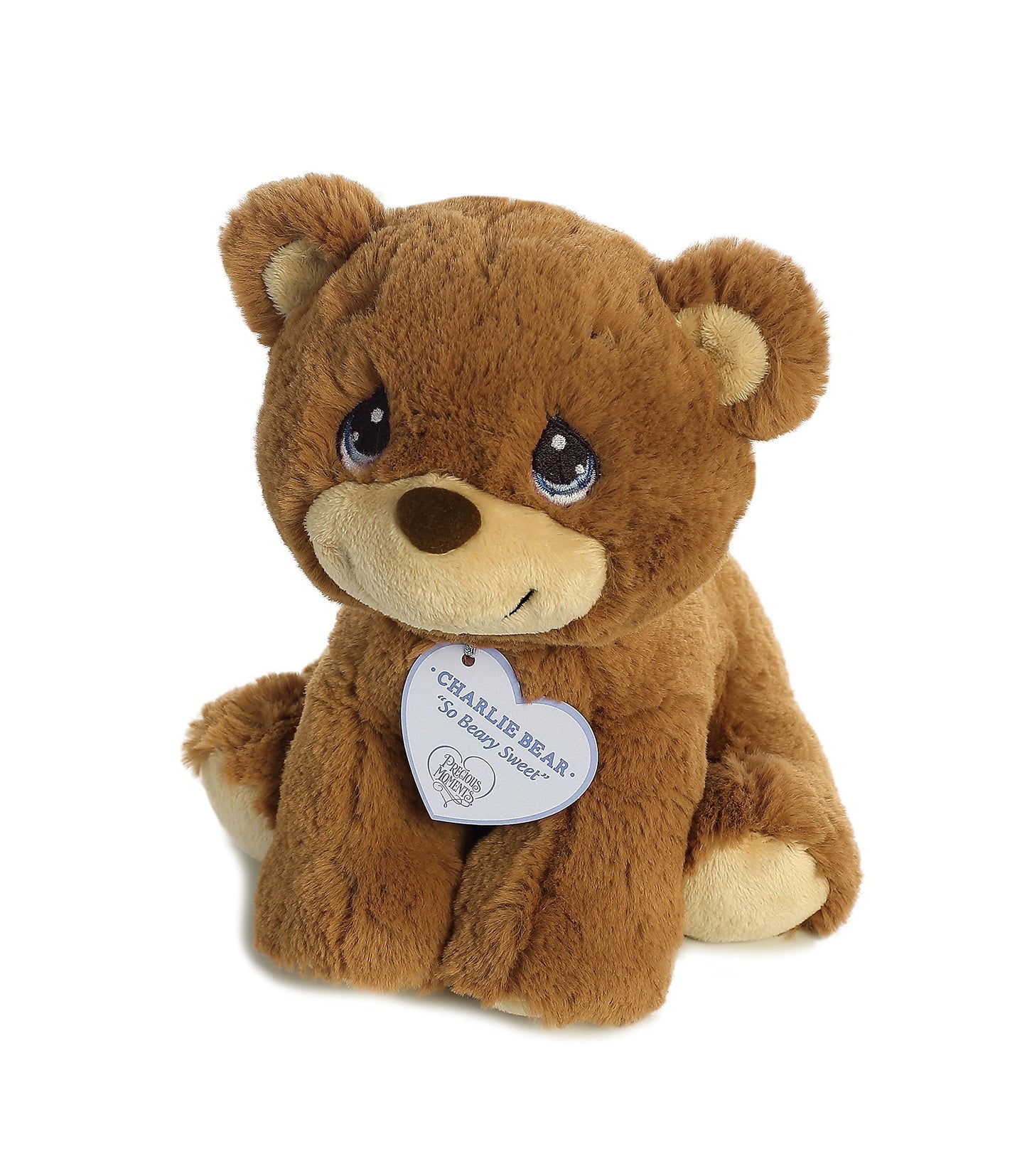Aurora Inspirational Precious Moments Charlie Bear Stuffed Animal - Cherished Memories - Enduring Comfort - Brown 8.5 Inches