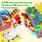 Helsort Soft Baby Books for 0-18 Months, 2PCS Crinkle Cloth Books - Dinosaur and Farm Themes, Tummy Time Toys for Infants 0-6-12