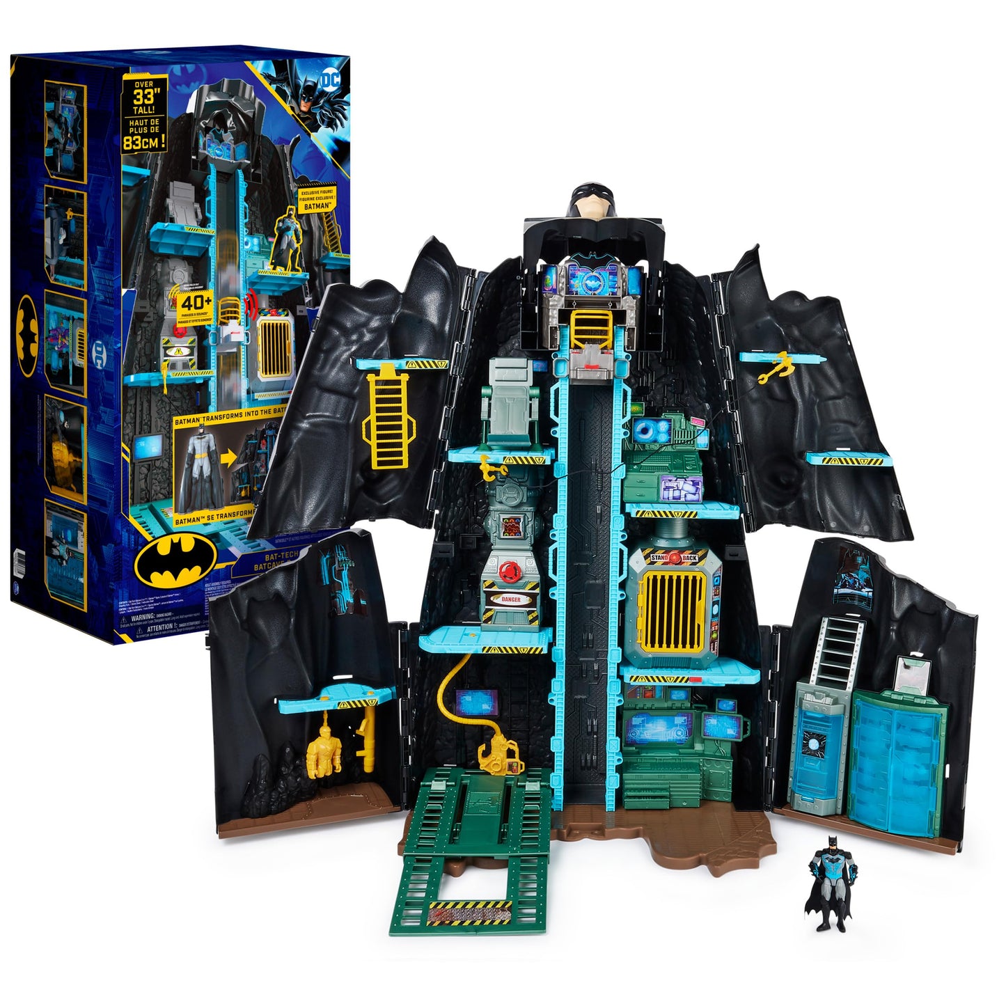Batman, Bat-Tech Batcave, Giant Transforming Playset With Exclusive 4” Batman Figure And Accessories, Kids Toys For Boys Aged 4 And Up