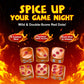 Spicy Dice Orange: The Ultimate Family Dice Game - Pearlized Colored Dice With Cheat Sheet And Silkscreened Pouch For Strategic