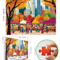Blueforest Fall 500 Piece Puzzle for mature-themeds - Autumn Farmers Market Shaped Jigsaw  Unique Maple Leaf Border Art & Collector 's Challenge (23 x15 )