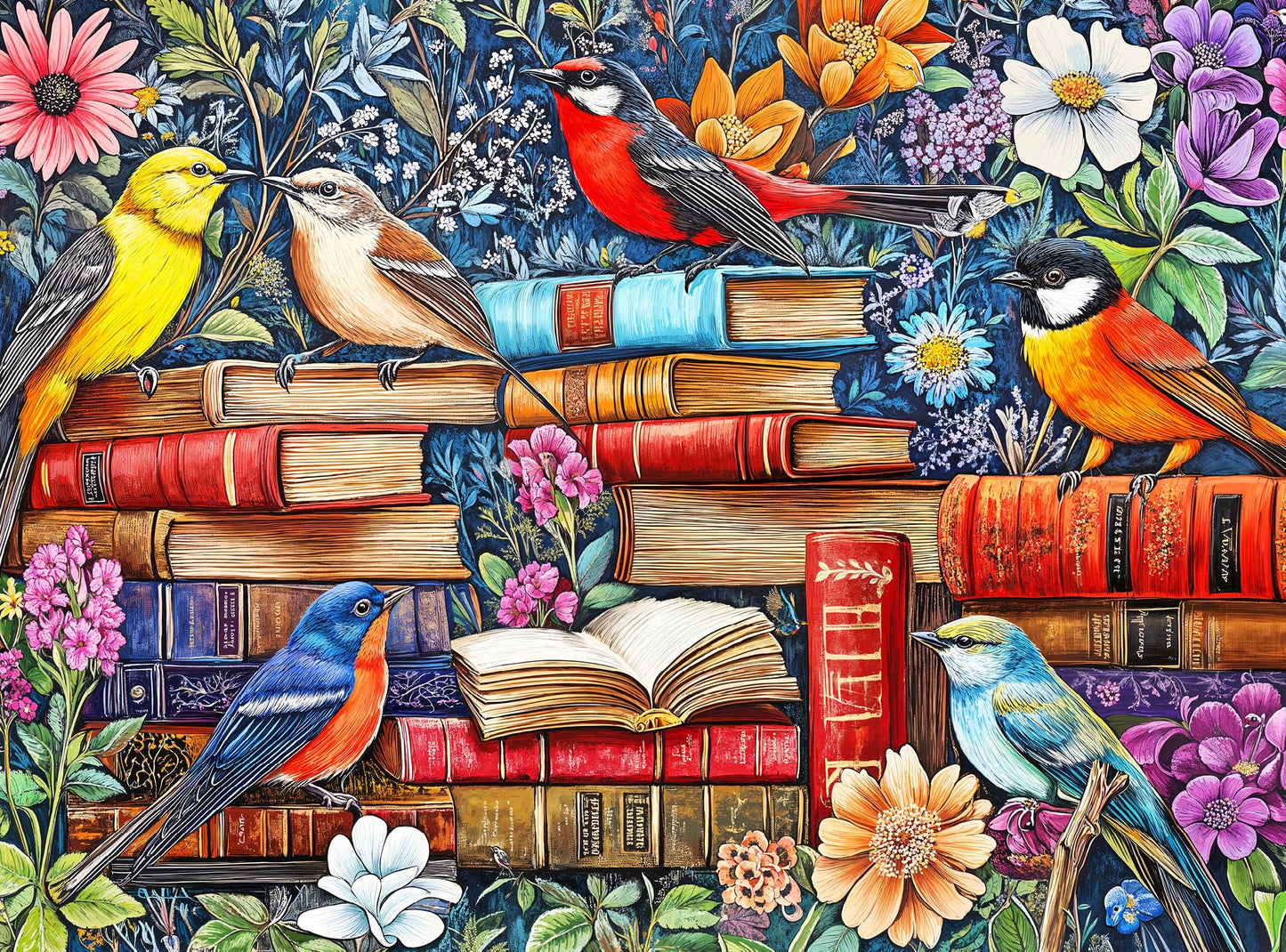 Cross & Glory - The Aviary Bloom Chronicles - 1000 Piece Jigsaw Puzzle For Adults | Stunning Bird And Floral Artwork | Challengi