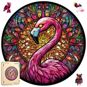 Qiuenisray Wooden Puzzles For Adults, Flamingo Jigsaw Puzzles, Unique Shape Adult Puzzles, Irregular Christmas Thanksgiving Gift