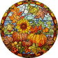 Stained Glass Puzzles For Adults,Halloween Thanksgiving Puzzle, Pumpkin Sunflower Puzzles Autumn, Fall Puzzle 1000 Pieces, Round Hard Impossible Challenging Jigsaw Puzzles