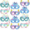 Minatee 24 Pcs Mermaid Mask for Kids Mermaid Cosplay Masks for Party Paper Animal Mask Costume Mask Children Eye Masks Dress Par