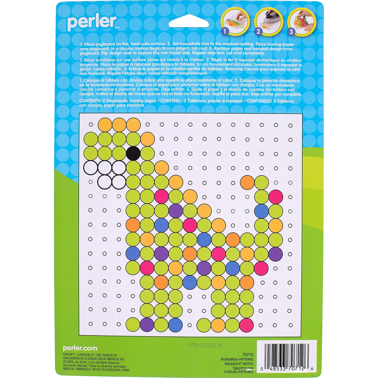 Perler Beads Biggie Beads Pegboards for Kids Crafts, 3 pcs , 10.5 x 7.5 x 1, Small