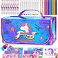 Weirtoya Washable Fruit Scented Markers Set With Unicorn Pencil Case Stationery Set Stem Toys Unicorns Gifts For Girls Birthday