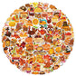 Xzentira 100 Pcs Thanksgiving Stickers Fall Cute Waterproof Vinyl Gift Stickers For Water Bottles, Cards, Scrapbooking, Happy Th