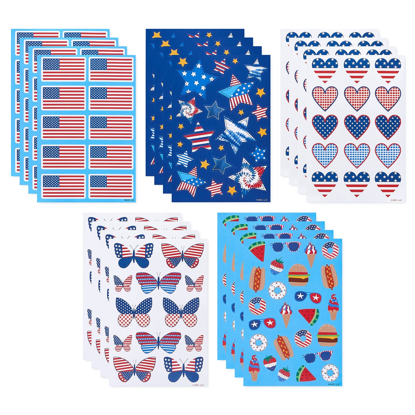 American Greetings Patriotic Stickers, American Flag And Summer Treats (20-Count)