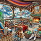 Vermont Christmas Company Ski Cabin Jigsaw Puzzle - 550 Large Interlocking Pieces - 24"x18" - Premium Puzzle Board - Model VC1334