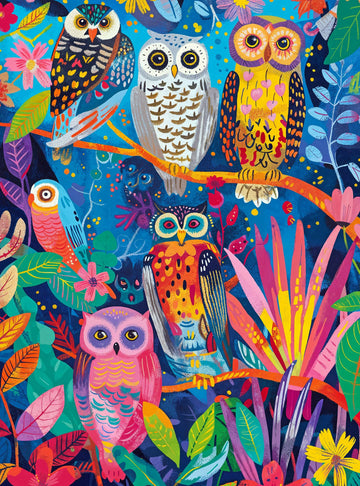 Cross & Glory 1000 Piece Jigsaw Puzzle - Hootenanny Design, Large Size, 1.8MM Thickness Cardboard, Vibrant Owl & Garden Theme