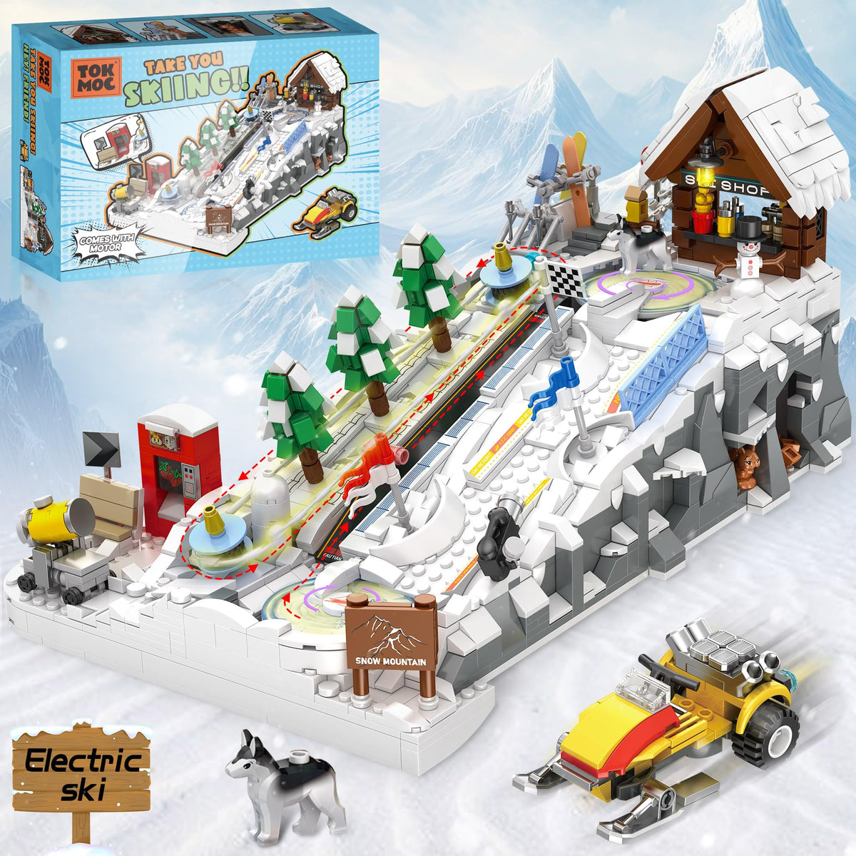 Ywfsfz Ski Building Blocks Set