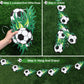 Boao 4 Pcs Soccer Party Decorations Soccer Banner Hanging Paper Garland Sports Bunting Sports Ball Decorations for Birthday Part