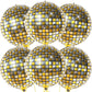 Katchon, Gold Disco Ball Balloons - 22 Inch, Pack Of 6 | Metallic Gold Disco Balloons For Graduation Decorations, Class Of 2025