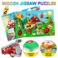 Puzzles For Kids Ages 4-8, 14 Pack Wooden Jigsaw Puzzles 30 Pieces Preschool Educational Learning Toys Set For Toddler Boys And Girls Stocking Stuffers